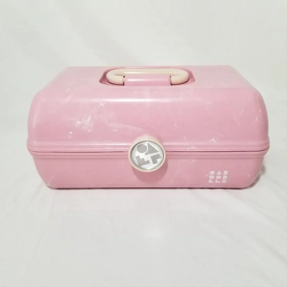 Caboodles Pink Marble Makeup Case with Mirror 5626 Made in USA
